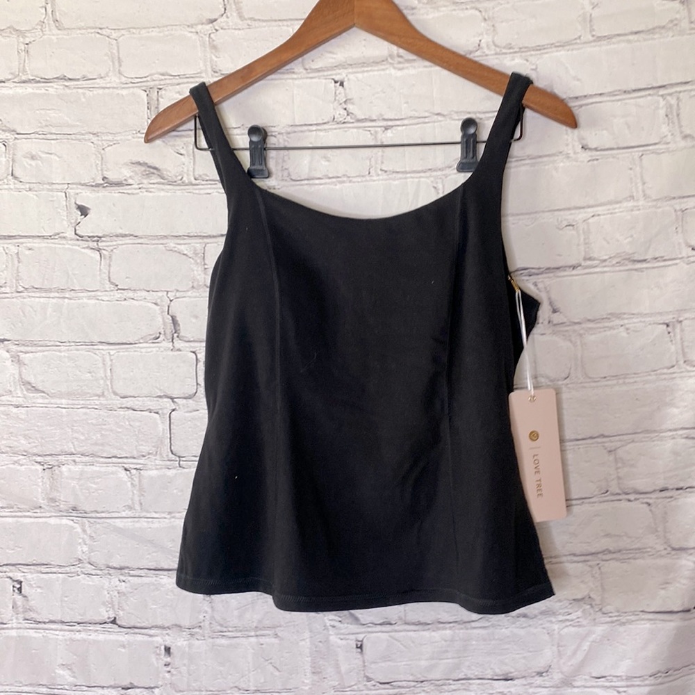 Love Tree Black Tank Style Exercise Top Size Medium Brand New W/Tags